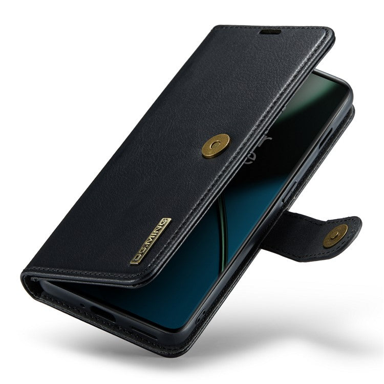 DG.MING For OnePlus 11 5G Detachable Magnetic Anti-drop Case Split Leather Wallet Stand Phone Cover - Black