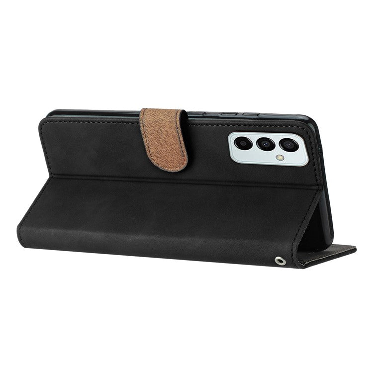 Stand Case for Samsung Galaxy M23 5G / F23 5G Butterfly Imprinted Anti-fingerprint Wallet Leather Cover - Black