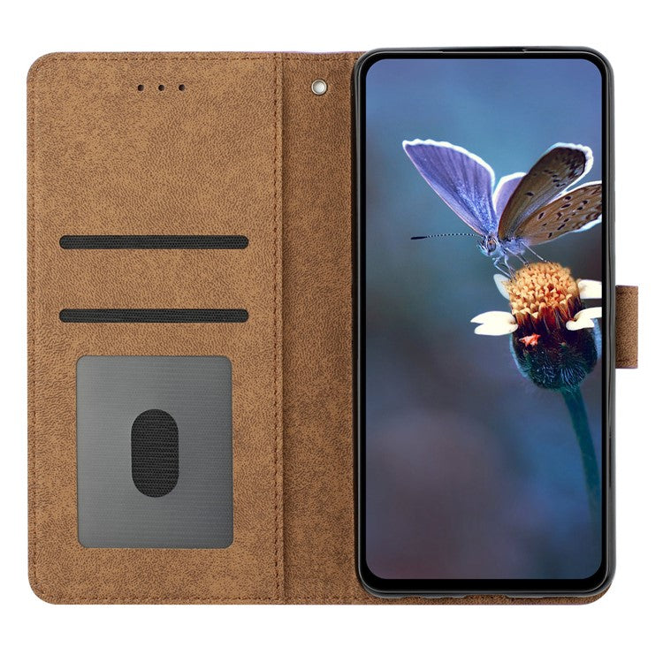Butterfly Imprinted Phone Case for Samsung Galaxy M53 5G PU Leather Cover with Stand Wallet - Purple