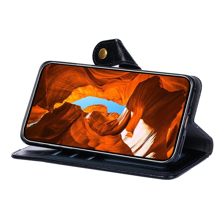 Phone Case for OnePlus Nord 3 5G / Ace 2V 5G Zipper Pocket PU Leather Wallet Foldable Stand Cover with Strap - Black