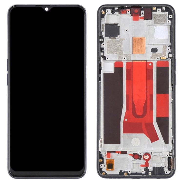 For OPPO Reno3 5G / Reno3 Youth / F15 / Find X2 Lite / K7 (2020) Grade C OLED Screen and Digitizer Assembly + Frame Repair Part (without Logo) - Black