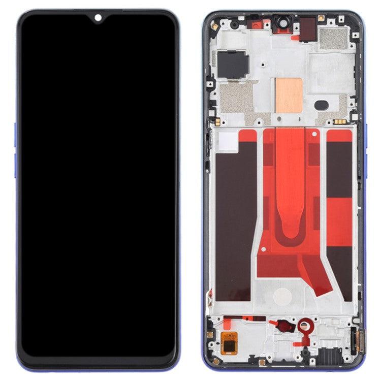 For OPPO Reno3 5G / Reno3 Youth / F15 / Find X2 Lite / K7 (2020) Grade C OLED Screen and Digitizer Assembly + Frame Repair Part (without Logo) - Blue