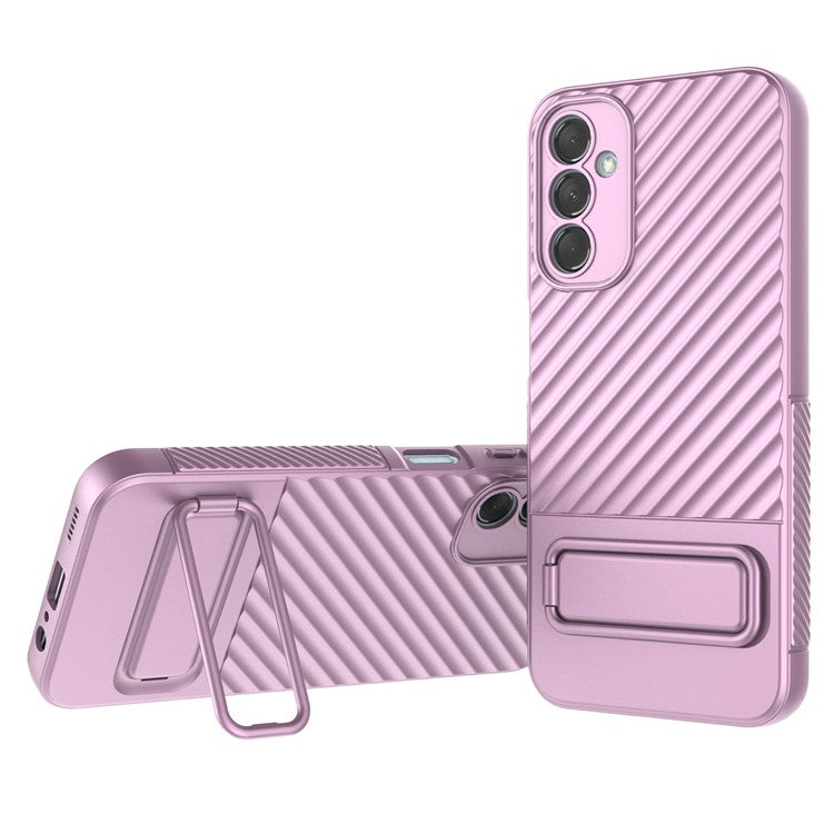 For Samsung Galaxy M14 5G Flexible TPU Phone Case Hidden Kickstand Phone Cover - Light Purple