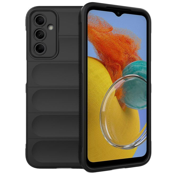 For Samsung Galaxy M14 5G Rugged Drop-proof Phone Case Soft TPU Back Cover - Black