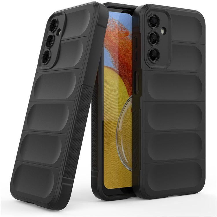 For Samsung Galaxy M14 5G Rugged Drop-proof Phone Case Soft TPU Back Cover - Black