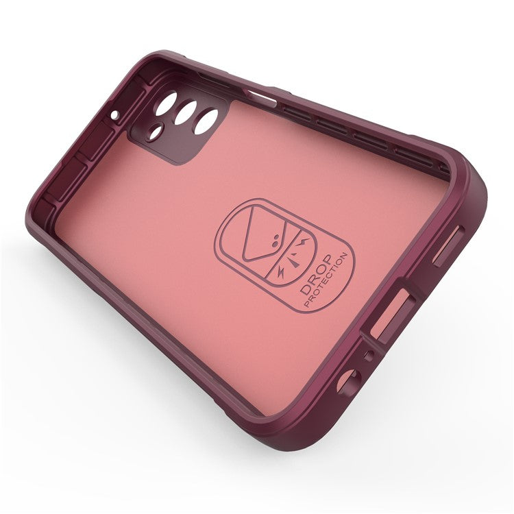 For Samsung Galaxy M14 5G Rugged Drop-proof Phone Case Soft TPU Back Cover - Wine Red
