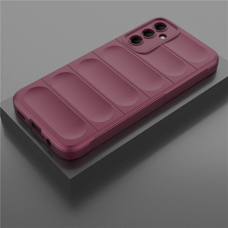 For Samsung Galaxy M14 5G Rugged Drop-proof Phone Case Soft TPU Back Cover - Wine Red