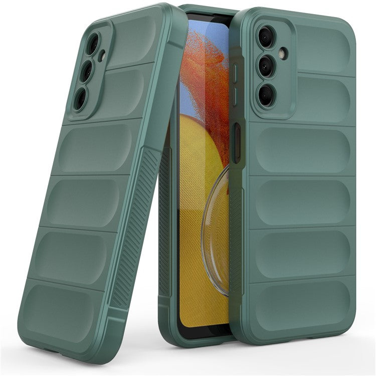 For Samsung Galaxy M14 5G Rugged Drop-proof Phone Case Soft TPU Back Cover - Green