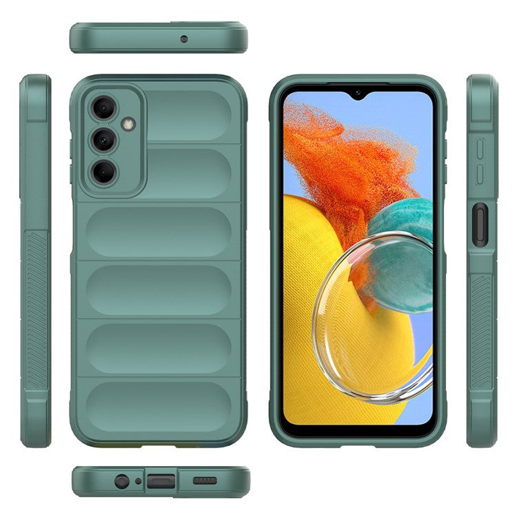 For Samsung Galaxy M14 5G Rugged Drop-proof Phone Case Soft TPU Back Cover - Green