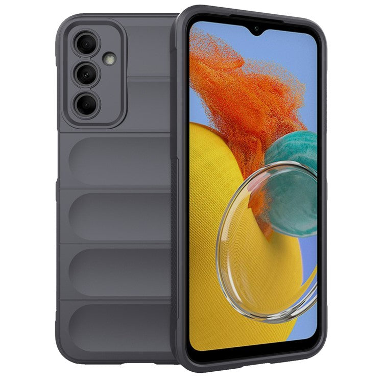 For Samsung Galaxy M14 5G Rugged Drop-proof Phone Case Soft TPU Back Cover - Dark Grey