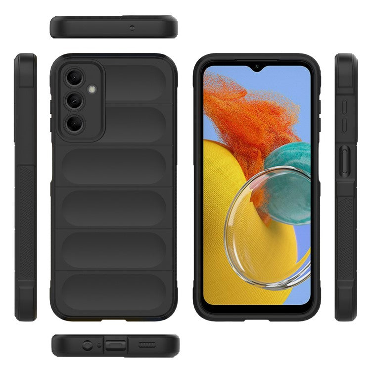 For Samsung Galaxy M14 5G Rugged Drop-proof Phone Case Soft TPU Back Cover - Light Grey