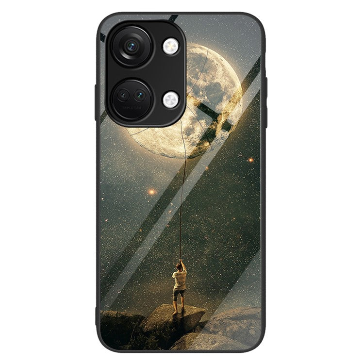 Phone Case for OnePlus Nord 3 5G / Ace 2V Tempered Glass Pattern Printing PC+TPU Shockproof Cover - Moon