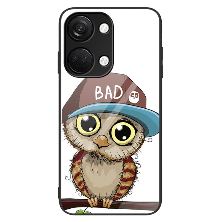 Phone Case for OnePlus Nord 3 5G / Ace 2V Tempered Glass Pattern Printing PC+TPU Shockproof Cover - Owl