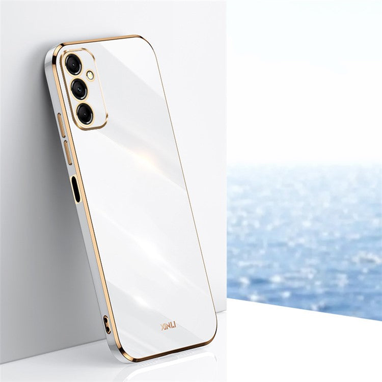 XINLI For Samsung Galaxy M14 5G Electroplating Edge Case Soft TPU Shockproof Phone Cover - White
