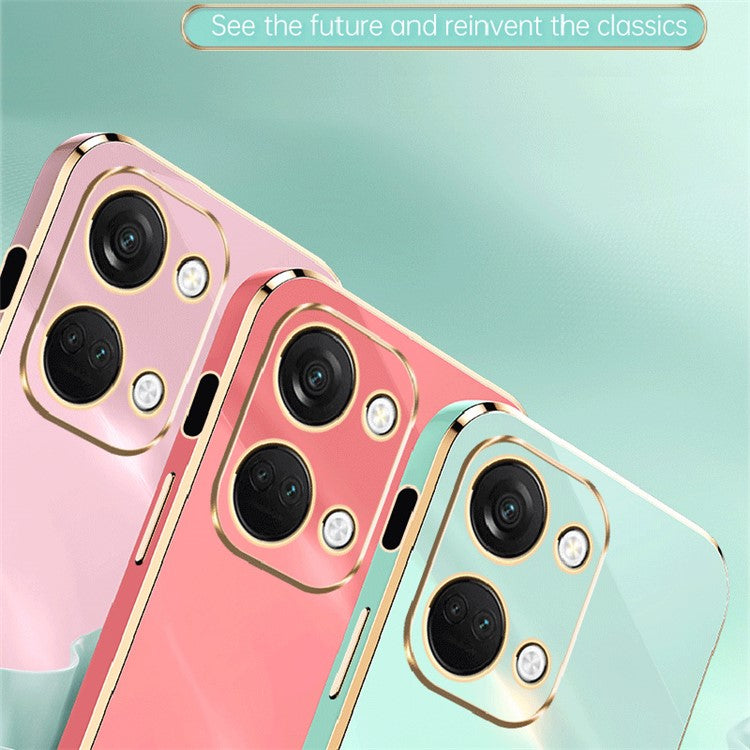 XINLI For OnePlus Nord 3 5G / Ace 2V Ring Holder Kickstand TPU Case Electroplating Phone Cover - Cyan