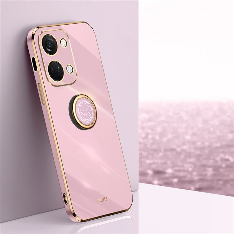 XINLI For OnePlus Nord 3 5G / Ace 2V Ring Holder Kickstand TPU Case Electroplating Phone Cover - Purple
