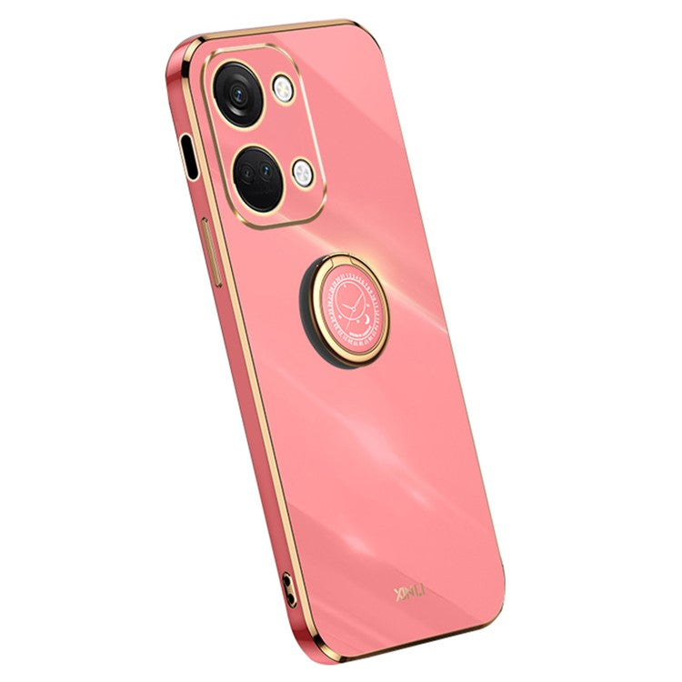 XINLI For OnePlus Nord 3 5G / Ace 2V Ring Holder Kickstand TPU Case Electroplating Phone Cover - Red