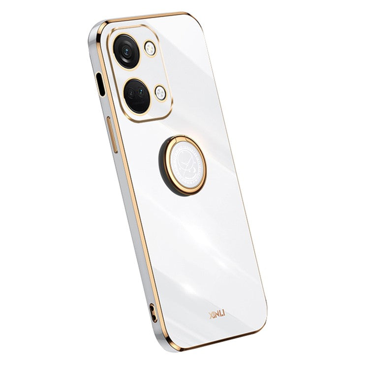 XINLI For OnePlus Nord 3 5G / Ace 2V Ring Holder Kickstand TPU Case Electroplating Phone Cover - White