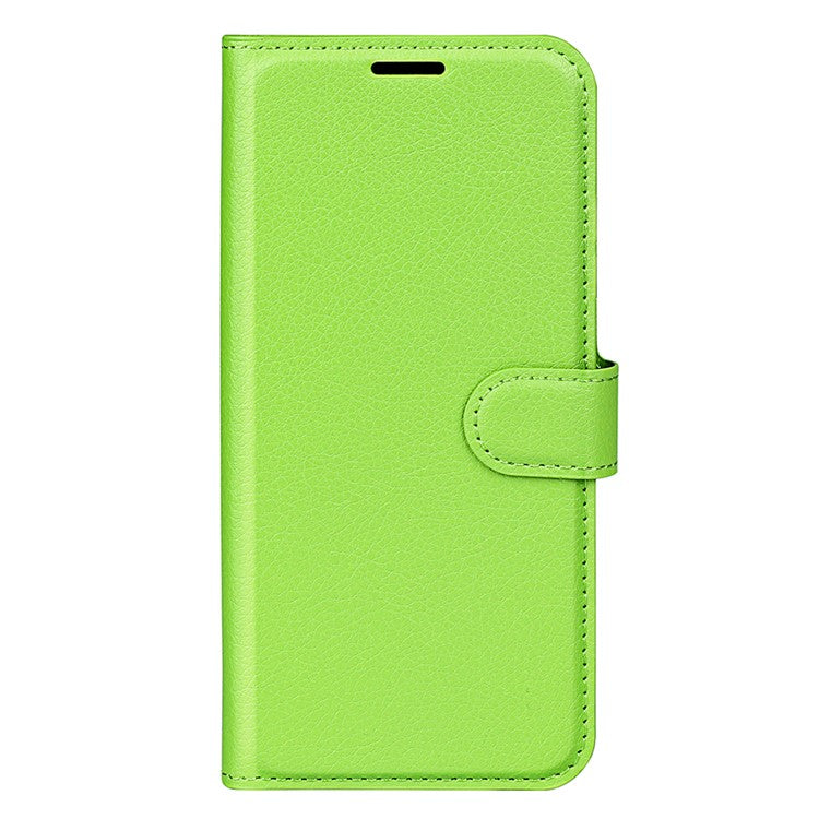 PU Leather Phone Shell for Samsung Galaxy M14 5G Litchi Texture Wallet Cover Stand Phone Case - Green