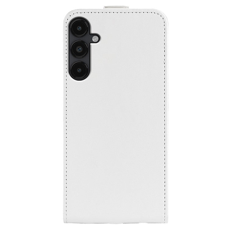 For Samsung Galaxy M14 5G Vertical Flip Leather Phone Case Card Holder Crazy Horse Texture Protective Cover - White