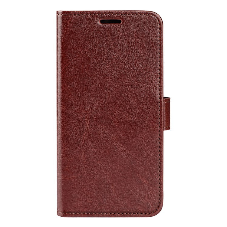 For Samsung Galaxy M14 5G Leather Phone Case Wallet Crazy Horse Texture Stand Phone Cover - Brown