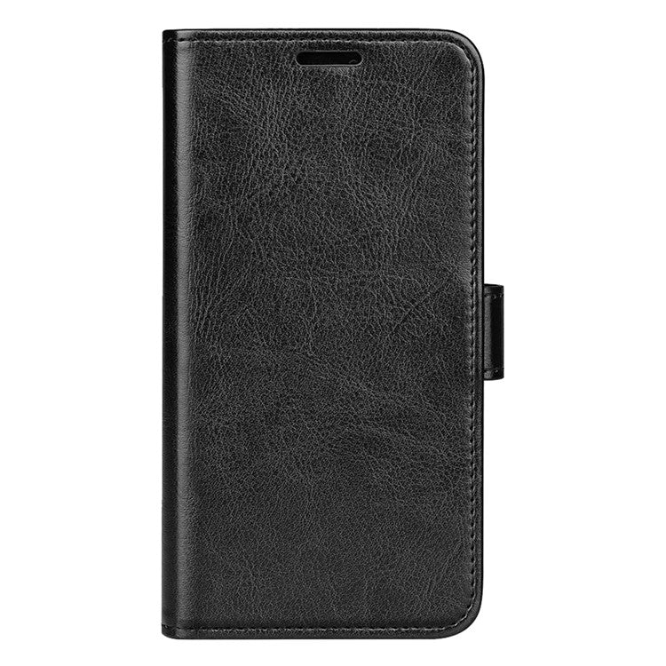 PU Leather+TPU Phone Case for Oppo Find X6 Pro , Wallet Stand Crazy Horse Texture Phone Cover - Black