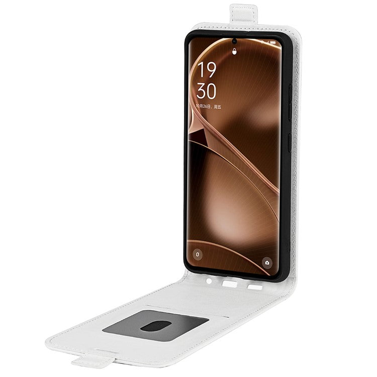 Vertical Flip Phone Case for Oppo Find X6 PU Leather Crazy Horse Texture Card Slot Cover - White
