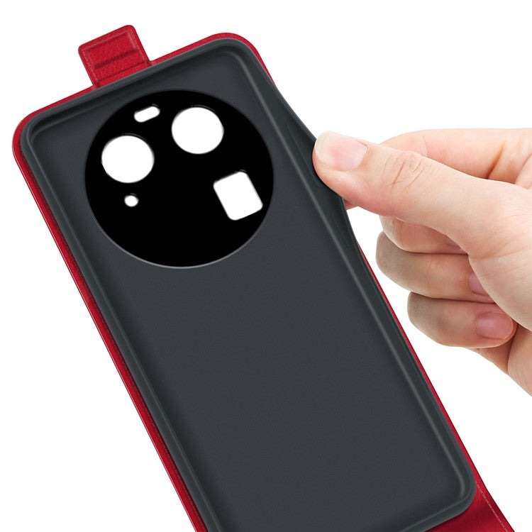 Vertical Flip Phone Case for Oppo Find X6 PU Leather Crazy Horse Texture Card Slot Cover - Red