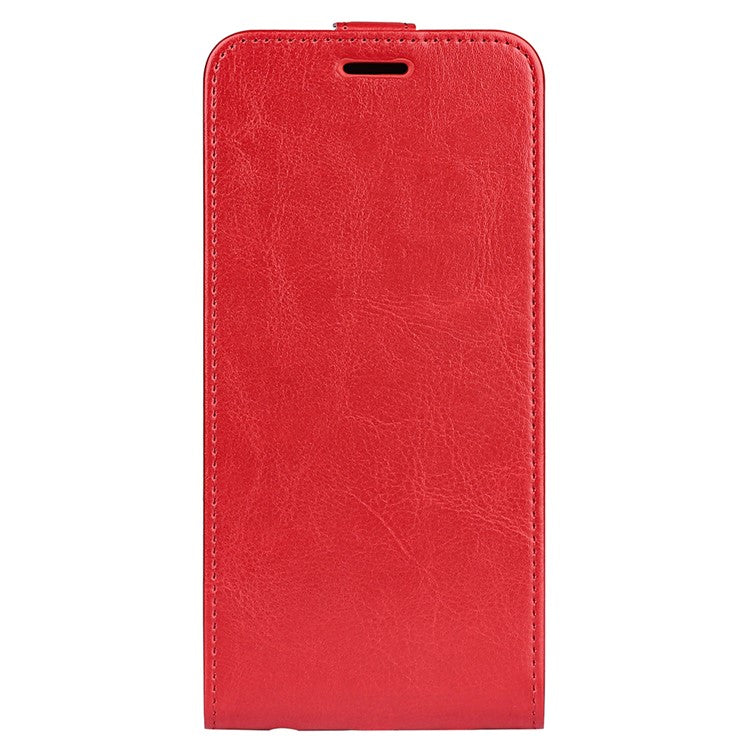 Vertical Flip Phone Case for Oppo Find X6 PU Leather Crazy Horse Texture Card Slot Cover - Red