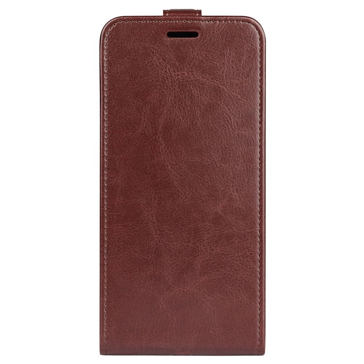 Vertical Flip Phone Case for Oppo Find X6 PU Leather Crazy Horse Texture Card Slot Cover - Brown