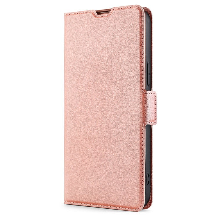 Phone Stand Cover for Oppo A55s 5G Anti-drop Shell PU Leather Smartphone Case with Card Slot - Rose Gold