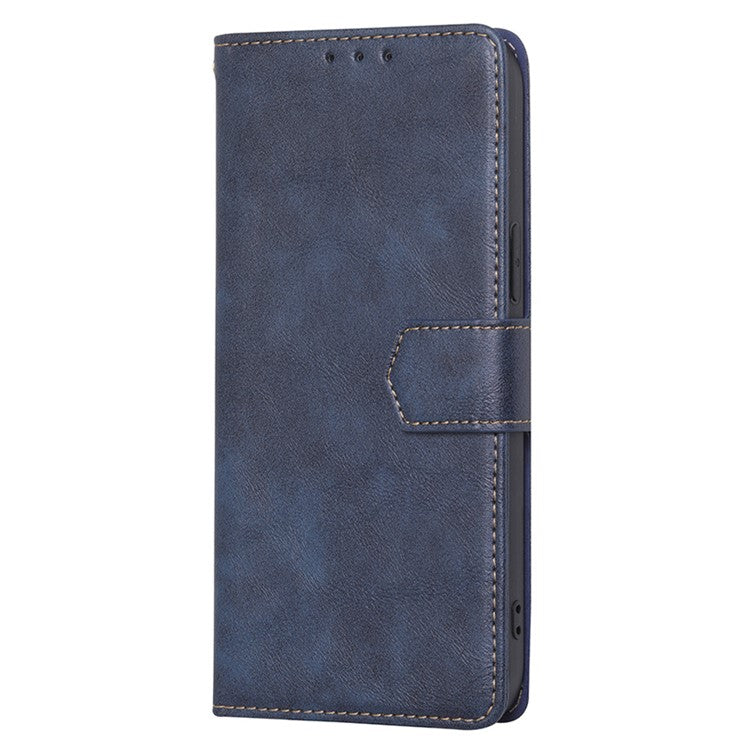 For Samsung Galaxy M14 5G Phone Wallet Case PU Leather RFID Blocking Cowhide Texture Stand Phone Cover - Blue