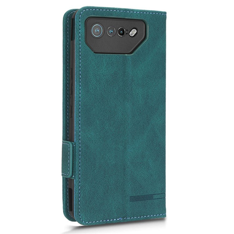 For Asus ROG Phone 7 Ultimate 5G / ROG Phone 7 5G Hardware Decor PU Leather Phone Case Wallet Stand Cover - Blue