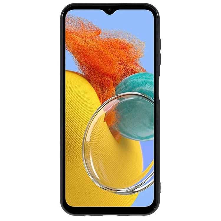 For Samsung Galaxy M14 5G Glossy Phone Cover Anti-scratch Soft TPU Back Case - Black