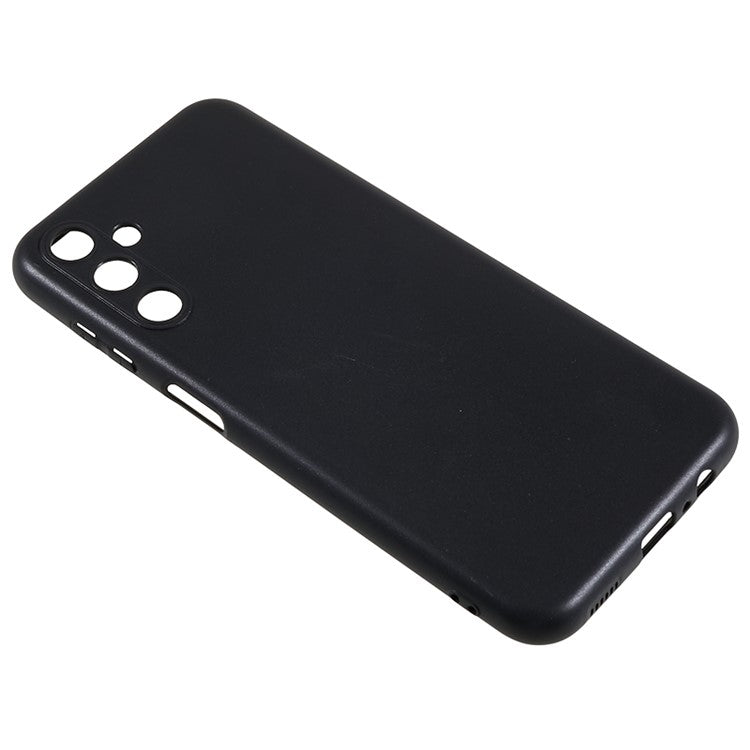 For Samsung Galaxy M14 5G Glossy Phone Cover Anti-scratch Soft TPU Back Case - Black