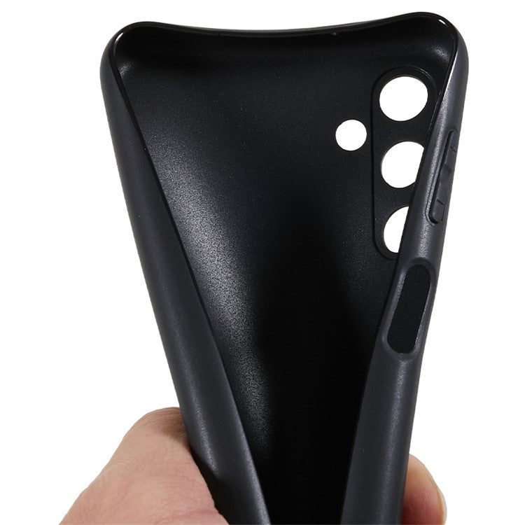 For Samsung Galaxy M14 5G Glossy Phone Cover Anti-scratch Soft TPU Back Case - Black
