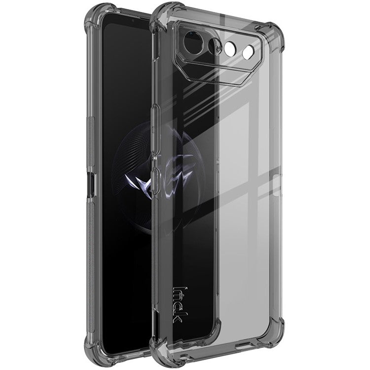IMAK For Asus ROG Phone 7 5G / Phone 7 Pro / Phone 7 Ultimate 5G Phone Case Airbag Cushion Corner TPU Clear Cover - Transparent Black