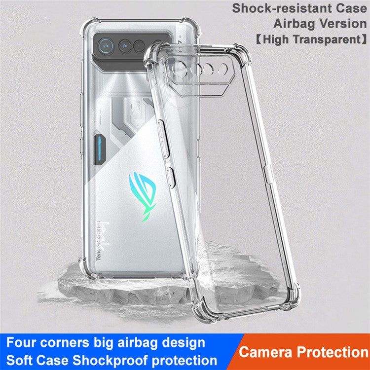 IMAK For Asus ROG Phone 7 5G / Phone 7 Pro / Phone 7 Ultimate 5G Phone Case Airbag Cushion Corner TPU Clear Cover - Transparent
