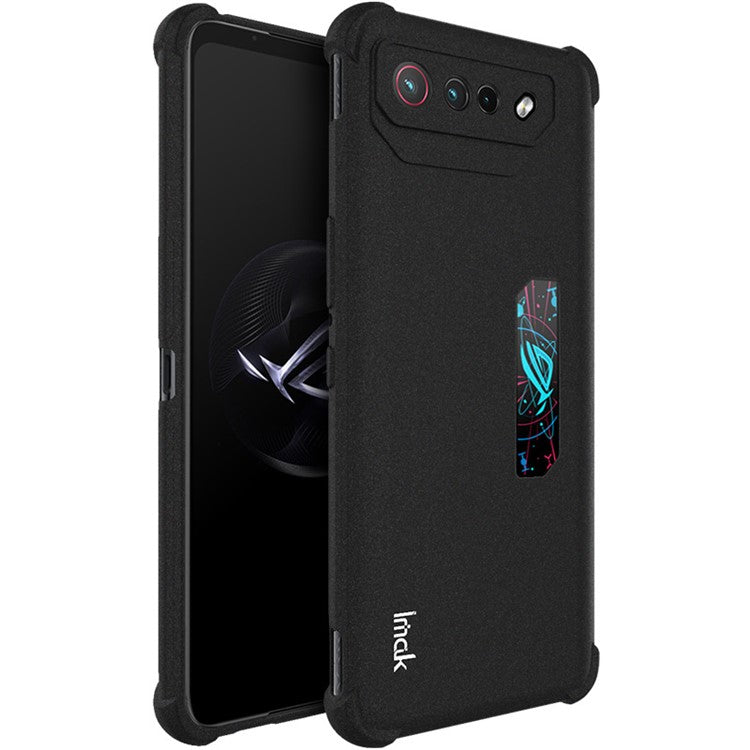IMAK TPU Phone Case for Asus ROG Phone 7 Pro / Phone 7 Ultimate 5G , Matte Finish Coating Back Protective Cover - Black