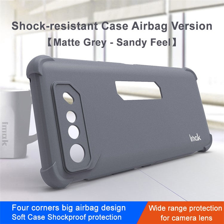 IMAK TPU Phone Case for Asus ROG Phone 7 Pro/Phone 7 Ultimate 5G , Matte Finish Coating Back Protective Cover - Grey