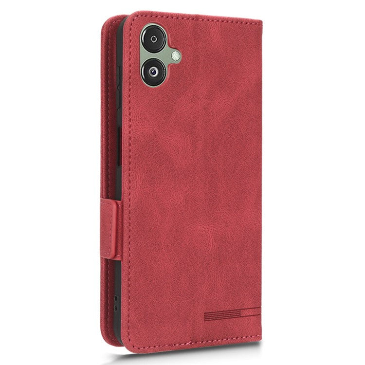 For Samsung Galaxy F14 5G Fall Proof Phone Case Hardware Decor PU Leather Wallet Stand Cover - Rose