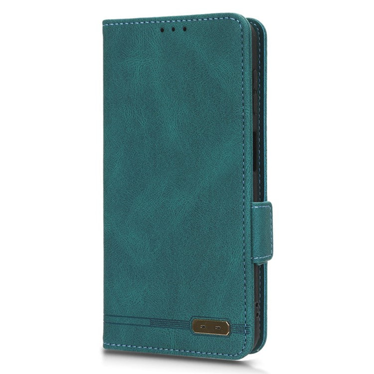 For Samsung Galaxy F14 5G Fall Proof Phone Case Hardware Decor PU Leather Wallet Stand Cover - Blue