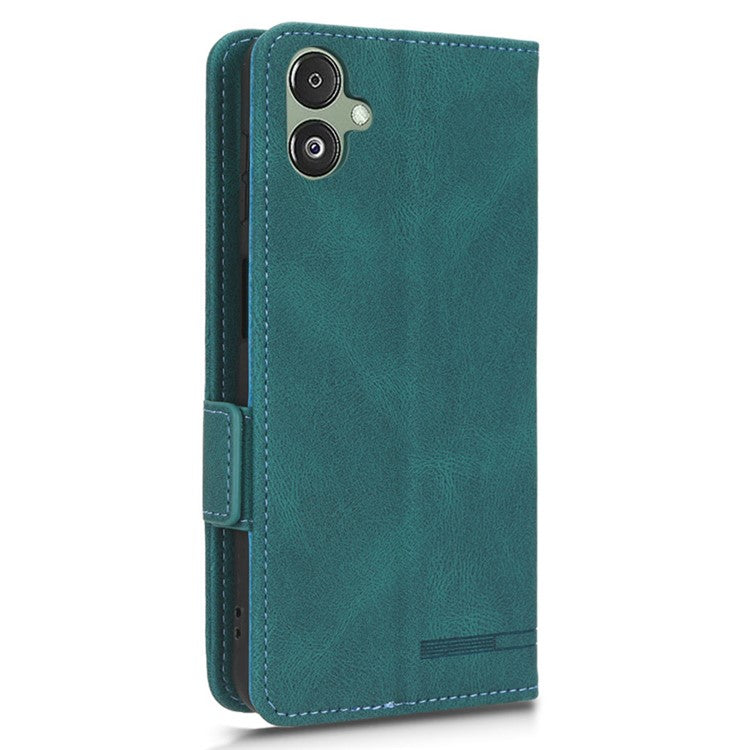 For Samsung Galaxy F14 5G Fall Proof Phone Case Hardware Decor PU Leather Wallet Stand Cover - Blue