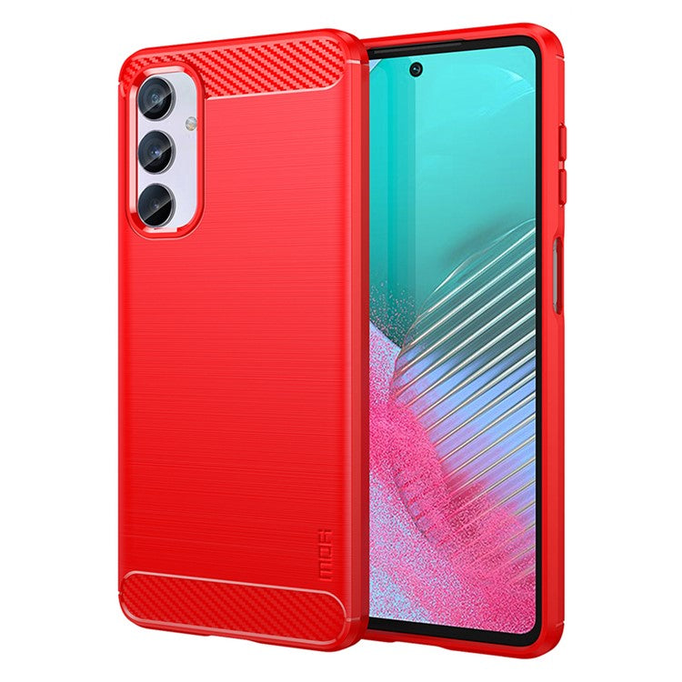 MOFI JK TPU Series-1 for Samsung Galaxy M54 5G / F54 5G Flexible TPU Cover Carbon Fiber Brushed Phone Shell - Red