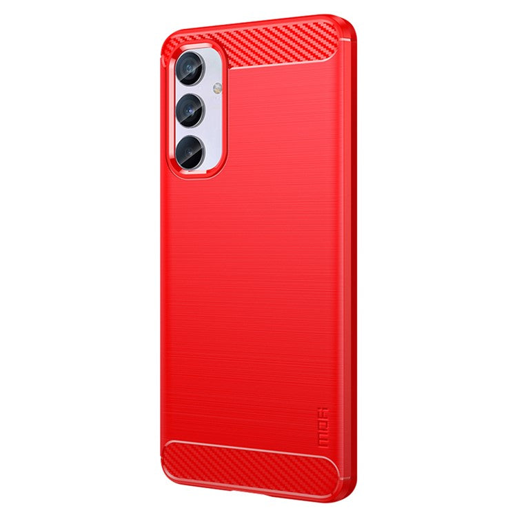 MOFI JK TPU Series-1 for Samsung Galaxy M54 5G / F54 5G Flexible TPU Cover Carbon Fiber Brushed Phone Shell - Red