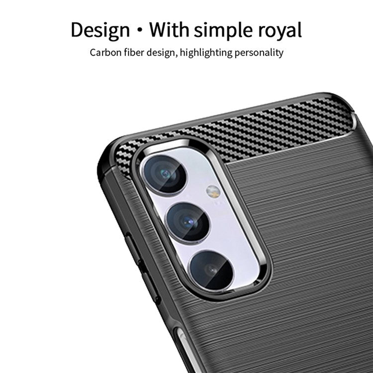 MOFI JK TPU Series-1 for Samsung Galaxy M54 5G / F54 5G Flexible TPU Cover Carbon Fiber Brushed Phone Shell - Red