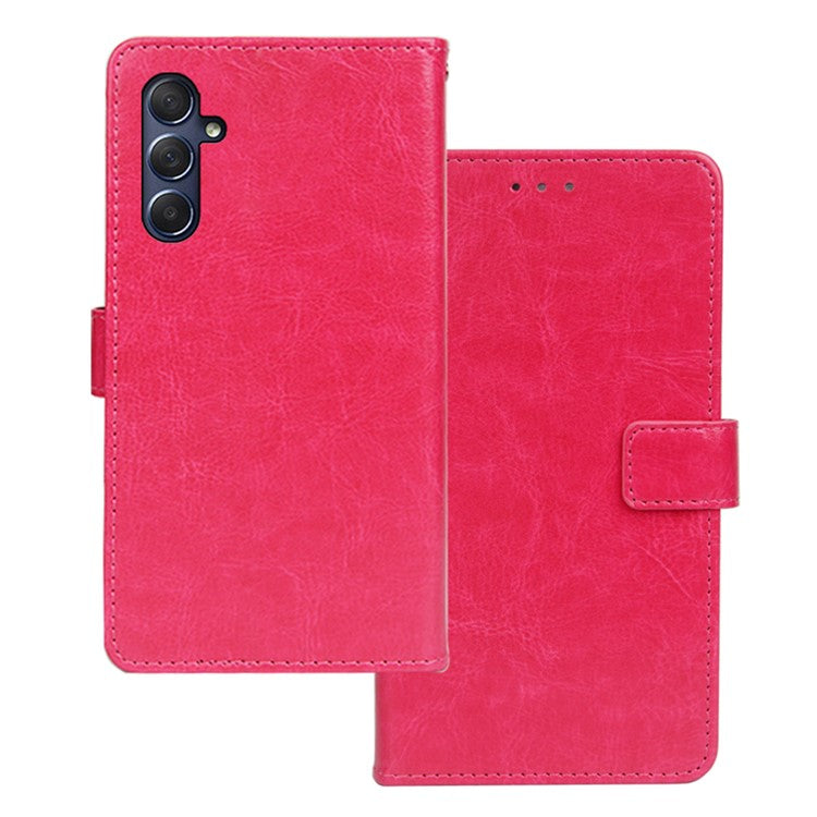 IDEWEI For Samsung Galaxy M54 5G / F54 5G PU Leather Stand Case Crazy Horse Texture Wallet Cover Phone Shell - Rose
