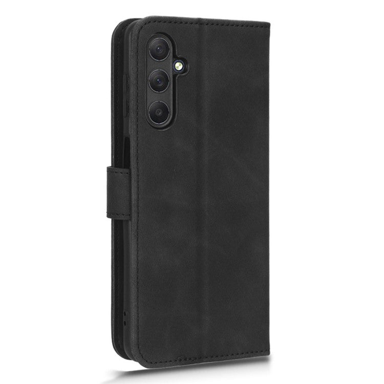 For Samsung Galaxy M54 5G / F54 5G PU Leather Flip Case Skin-touch Wallet Stand Phone Cover - Black