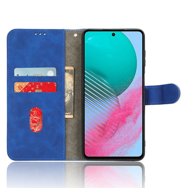 For Samsung Galaxy M54 5G / F54 5G PU Leather Flip Case Skin-touch Wallet Stand Phone Cover - Blue