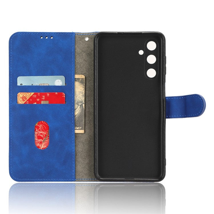 For Samsung Galaxy M54 5G / F54 5G PU Leather Flip Case Skin-touch Wallet Stand Phone Cover - Blue